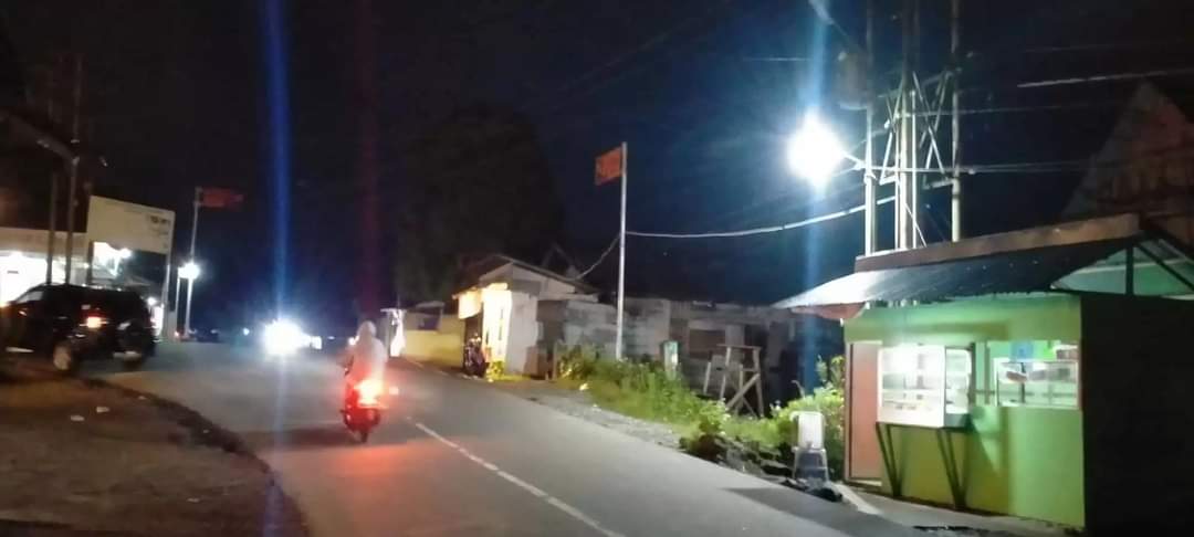 Lokasi pemasangan lampu penerangan jalan di Modayag.
