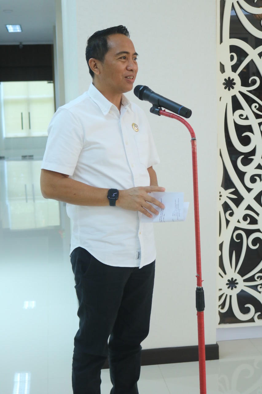 Bupati Boltim, Sam Sachrul Mamonto, S.Sos, M.Si saat menyampaikan sambutan di Gedung Rektorat Unsrat Manado.