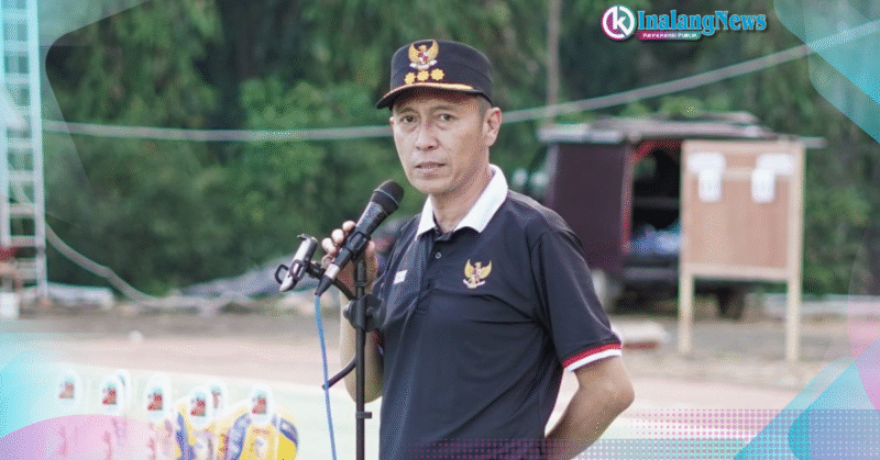 Bupati Bolsel Hi. Iskandar Kamaru, saat membuka turnamen voli H2M One Stop Adventure 2025 di Teluk H2M.