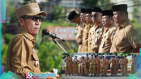 KinalangFOTO Bupati Bolsel Iskandar Kamaru saat memimpin apel kerja bersama asn.