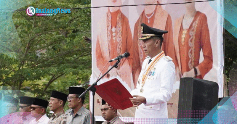 Bupati Bolsel Hi.Iskandar Kamaru saat memimpin upacara peringatan hari otonomi daerah (OTDA) ke-29.