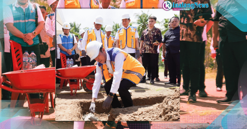 acara peresmian groundbreaking dak ppkt di kabupaten bolsel oleh wakil gubernur sulut victor bersama bupati iskandar dan wakil bupati deddy.