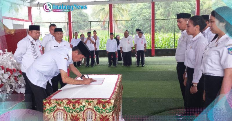 ASNFUNGSIONAL Bupati Bolsel ISkandar Kamaru saat pelantikan 92 ASN Fungsioanl lingkup Pemerintah Bolsel.