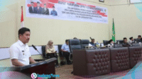 RANPERDALPJ Wakil Walikota Rendy Virgiawan Mangkat, saat menyampaikan Ranperda Pertanggungjawaban Pelaksanaan APBD Tahun Anggaran 2024.