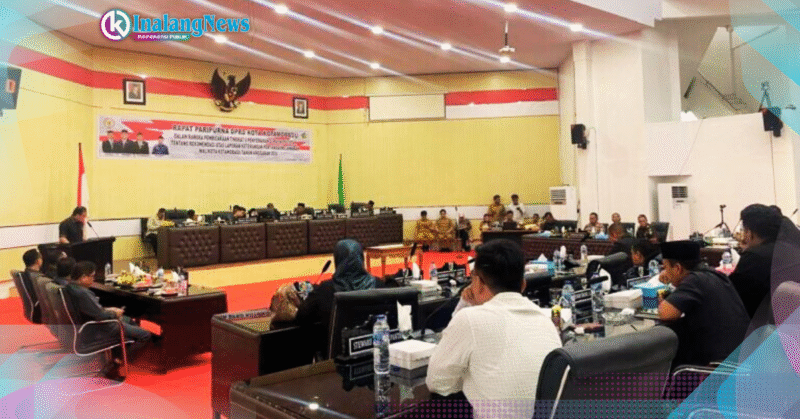 REKOMENPANSUS Penyampaian Rekomendasi Pansus LKPJ DPRD Kotamobagu yang disampaikan Ketua Pansus Royke Kasenda.