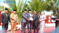 UpacaraHUTBhayangkara Bupati dan Wakil Bupati Bolsel momentum Upacara HUT Bhayangkara ke-79 Polres Bolsel.
