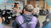 Latihan Safety Riding Ojol Kotamobagu oleh Satlantas Kotamobagu