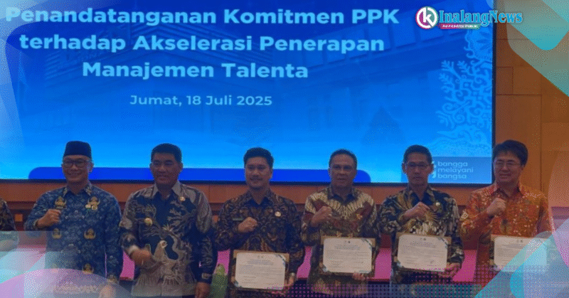 Penandatangan Komitmen Manajemen Talenta Walikota Kotamobagu Rendy Mangkat mewakili Pemerintah Kota