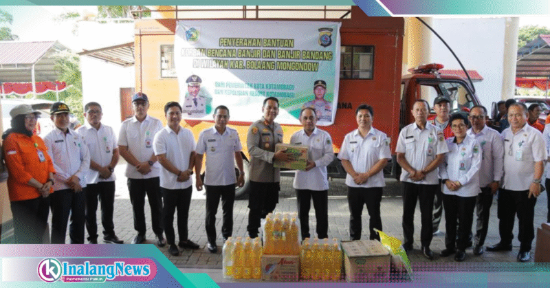 Bantuan Korban Banjir Bolmong Pemkot dan Polres Kotamobagu distribusi bantuan korban banjir Bolmong