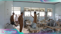 Walikota di Disnaker Kotamobagu Walikota dr. Weny Gaib meninjau fasilitas pelaihan kerja Disnaker Kotamobagu